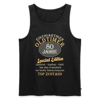 80. Geburtstag 80 Jahre 80er Geschenk Männer - Männer Premium Bio Tank Top - Schwarz - Vorne - Michal (187cm)