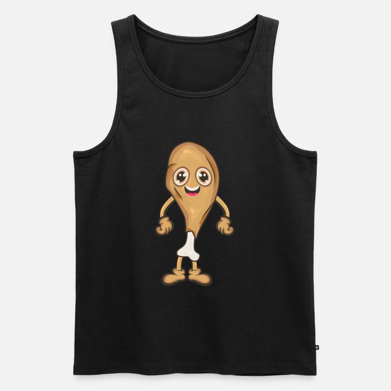 Hähnchen Keule Chicken Wing - Männer Premium Bio Tank Top - Schwarz