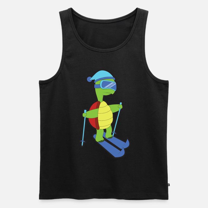 Ski Tier Schildkröte - Männer Premium Bio Tank Top - Schwarz