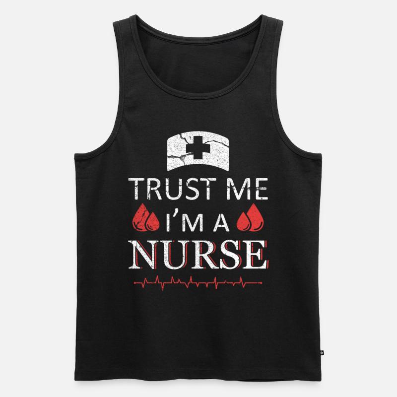 Krankenpfleger Krankenschwester Krankenpflegerin - Männer Premium Bio Tank Top - Schwarz