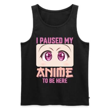 J’ai mis en pause mon anime pour être ici, Anime Lovers Girls. - Débardeur bio Premium Homme - noir - Devant - Michal (187cm)