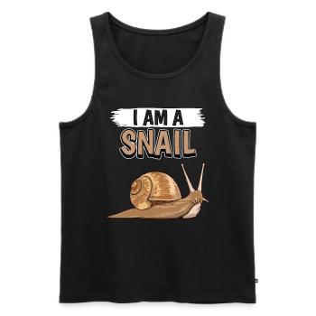 Schnecken I Am A Snail - Männer Premium Bio Tank Top - Schwarz - Vorne - AI Model Male 178 light (178cm)