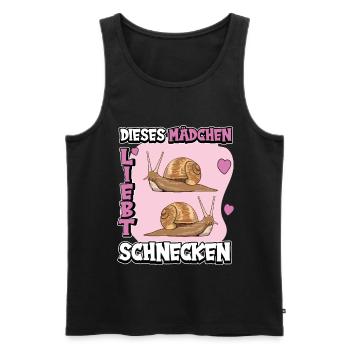 Dieses Mädchen liebt Schnecken - Männer Premium Bio Tank Top - Schwarz - Vorne - AI Model Male 178 light (178cm)