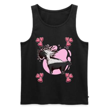 Stinktier Skunk Heart Design - Men's Premium Organic Tank Top - black - Front - Michal (187cm)