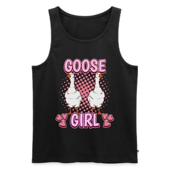 Gänse Goose Girl - Männer Premium Bio Tank Top - Schwarz - Vorne - AI Model Male 178 light (178cm)