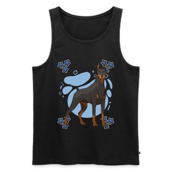 Dobermann Doberman Blue Design - Men's Premium Organic Tank Top - black - Front - Michal (187cm)