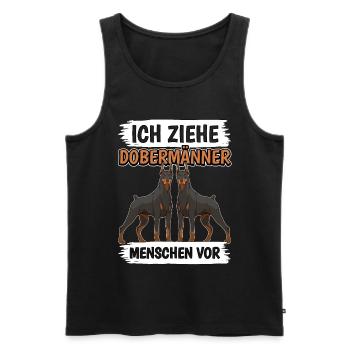 Ich ziehe Dobermänner Menschen vor - Männer Premium Bio Tank Top - Schwarz - Vorne - Michal (187cm)