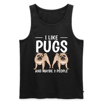 Mops I Like Pugs And Maybe 3 People - Débardeur bio Premium Homme - noir - Devant - Michal (187cm)