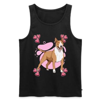 Bullterrier Bull Terrier Heart Design - Débardeur bio Premium Homme - noir - Devant - Michal (187cm)