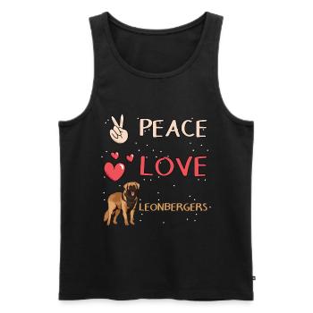 Leonberger Peace Love Leonbergers - Men's Premium Organic Tank Top - black - Front - AI Model Male 178 light (178cm)
