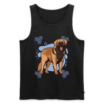 Leonberger Blue Design - Men's Premium Organic Tank Top - black - Front - AI Model Male 178 light (178cm)
