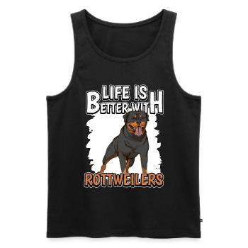 Rottweiler Life Is Better With Rottweilers - Men's Premium Organic Tank Top - black - Front - Michal (187cm)