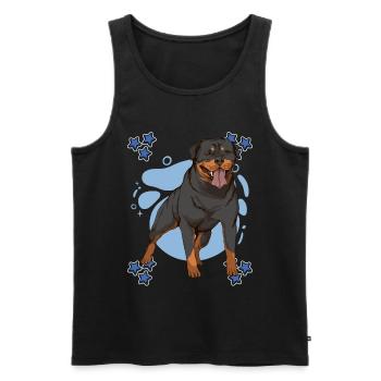 Rottweiler Blue Design - Men's Premium Organic Tank Top - black - Front - AI Model Male 178 light (178cm)