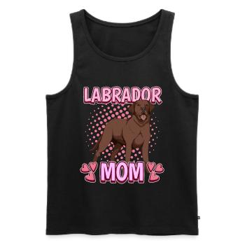 Brauner Labrador Labbi Labrador Mom - Débardeur bio Premium Homme - noir - Devant - AI Model Male 178 light (178cm)