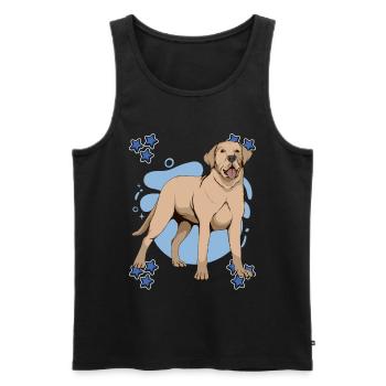 Yellow Labrador Labbi Labrador Blue Design - Men's Premium Organic Tank Top - black - Front - AI Model Male 178 light (178cm)
