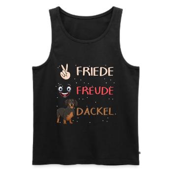Dackel Friede Freude Dackel - Männer Premium Bio Tank Top - Schwarz - Vorne - Michal (187cm)