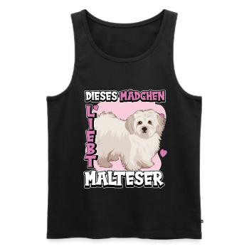Malteser Dieses Mädchen liebt Malteser - Männer Premium Bio Tank Top - Schwarz - Vorne - Michal (187cm)