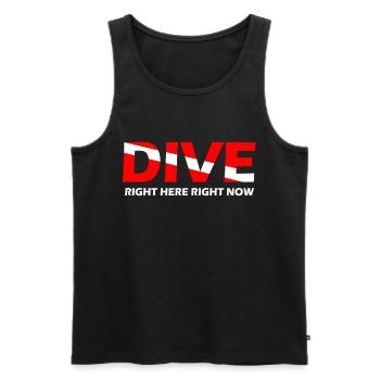 Dive Right Here Right Now Diver Diver - Men's Premium Organic Tank Top - black - Front - Michal (187cm)