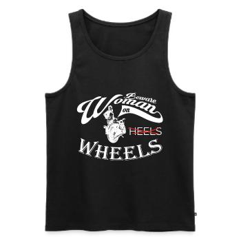 Motorcycle woman design biker motorcyclist - Men's Premium Organic Tank Top - black - Front - Michal (187cm)