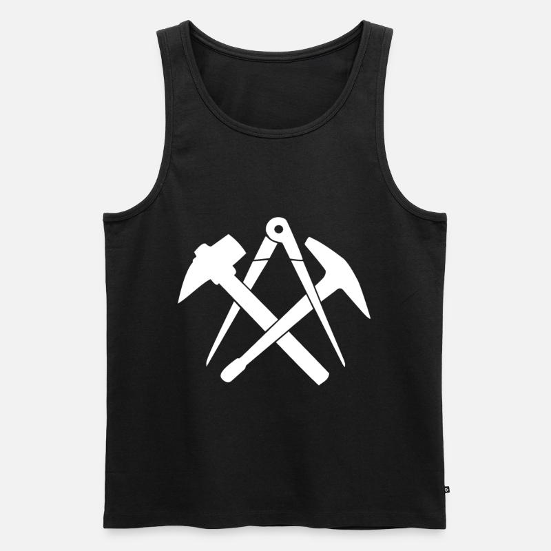 Dachdecker Handwerkszeichen Zunftzeichen - Männer Premium Bio Tank Top - Schwarz