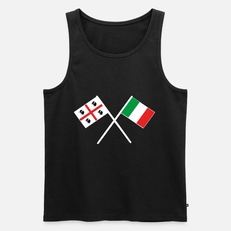 Drapeau Sardaigne et Italie - Débardeur bio Premium Homme - noir