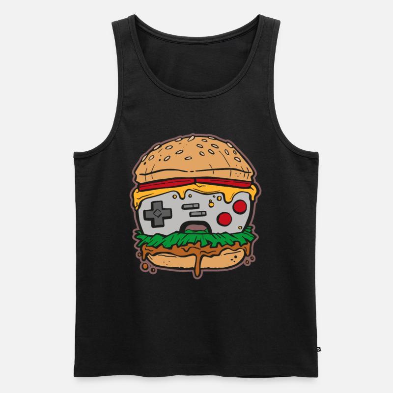 Hamburger Gaming Controller - Männer Premium Bio Tank Top - Schwarz