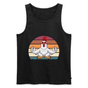 Poulet de yoga - Débardeur bio Premium Homme - noir - Devant - Michal (187cm)