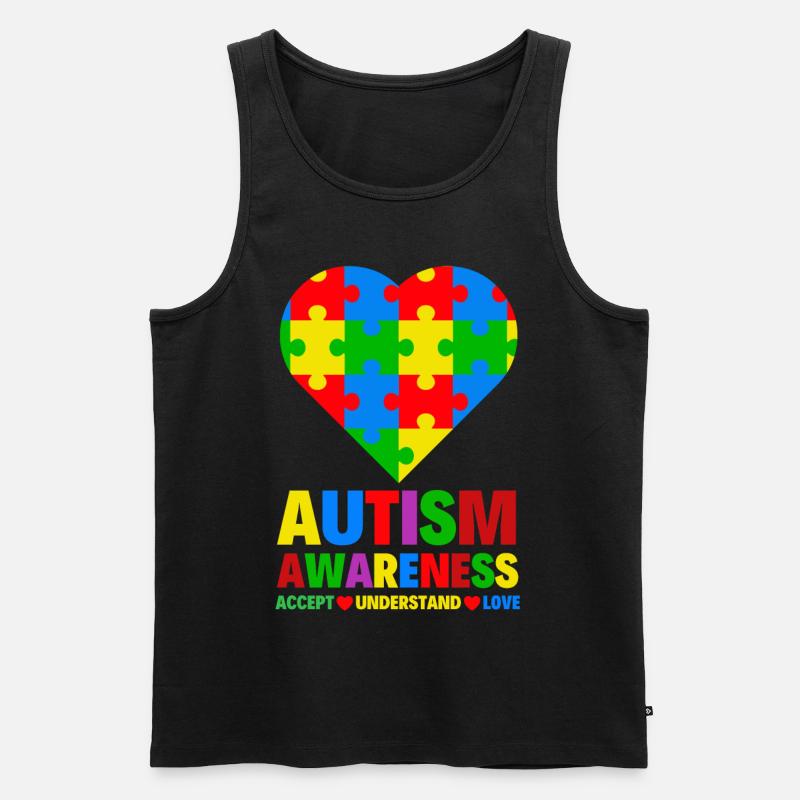 Autismus Bewusstsein - Männer Premium Bio Tank Top - Schwarz