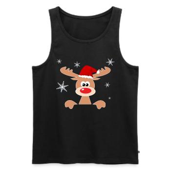 Rennes Flocons de neige Nikolaus Casquette de Noël - Débardeur bio Premium Homme - noir - Devant - Michal (187cm)