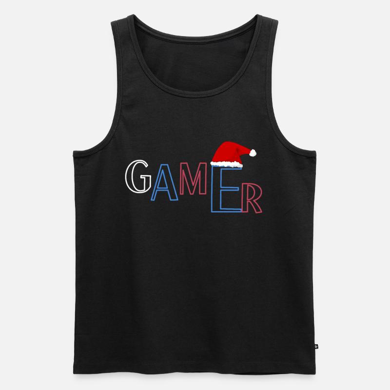 Weihnachts Gamer - Männer Premium Bio Tank Top - Schwarz