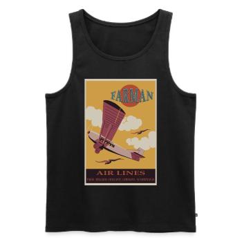 Vintage Airlines Illustration de l’affiche, Avion fa - Débardeur bio Premium Homme - noir - Devant - AI Model Male 178 light (178cm)