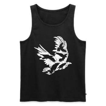 Halloween cadeau oiseau corbeau corbeau - Débardeur bio Premium Homme - noir - Devant - Michal (187cm)