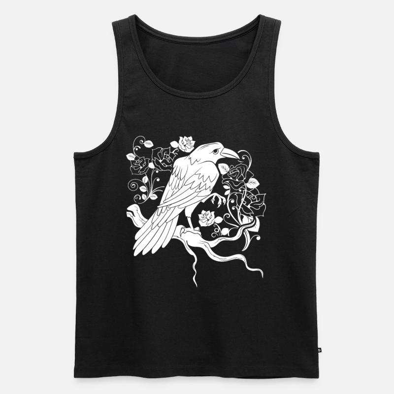 Krähe Rabe - Männer Premium Bio Tank Top - Schwarz