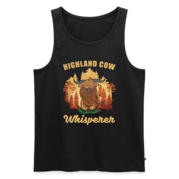 Farmer Farmer Gift Scottish Highland Beef - Men's Premium Organic Tank Top - black - Front - Michal (187cm)