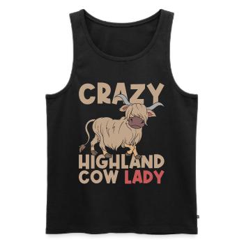 Highland Cattle Lady Scottish highland cattle - Men's Premium Organic Tank Top - black - Front - AI Model Male 178 light (178cm)