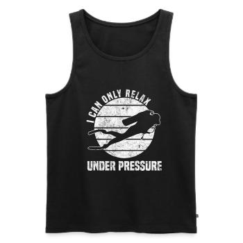 I can only relax under pressure - Tauchen - Diving - Men's Premium Organic Tank Top - black - Front - AI Model Male 178 light (178cm)