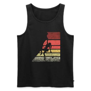 Climbing Retro Silhouette - Men's Premium Organic Tank Top - black - Front - Michal (187cm)