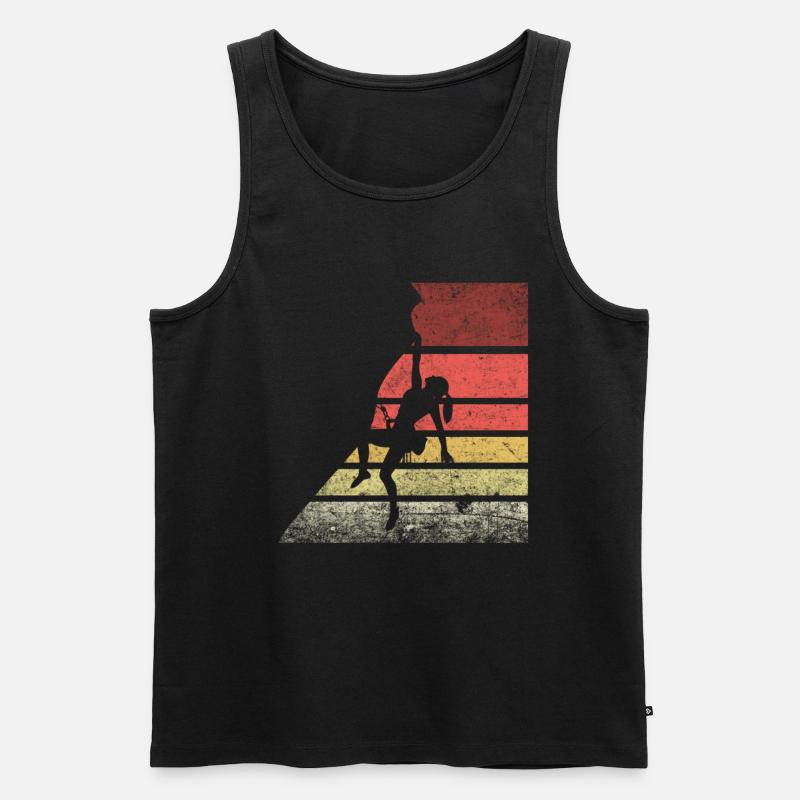 Klettern Retro Silhouette - Männer Premium Bio Tank Top - Schwarz