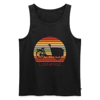 Lastenfahrrad - Retro Sonne Silhouette - Vintage - Männer Premium Bio Tank Top - Schwarz - Vorne - Michal (187cm)
