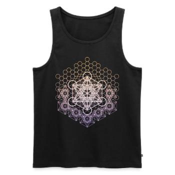 Metatrons Cube Sacred Geometry Connected - Men's Premium Organic Tank Top - black - Front - AI Model Male 178 light (178cm)