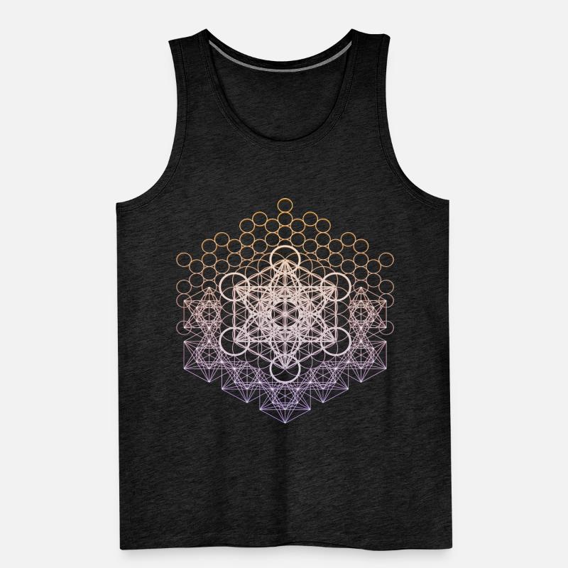 Metatrons Cube Sacred Geometry Connected Men's Premium Organic Tank Top