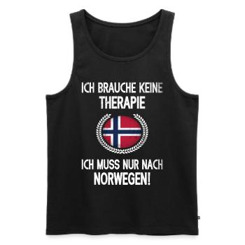 Norwegen Spruch Norwegische Flagge - Männer Premium Bio Tank Top - Schwarz - Vorne - Michal (187cm)