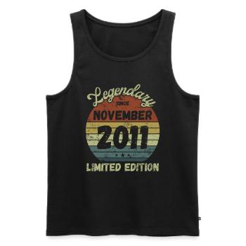 Legendary since November 2011 - Geburtstag - Männer Premium Bio Tank Top - Schwarz - Vorne - Michal (187cm)