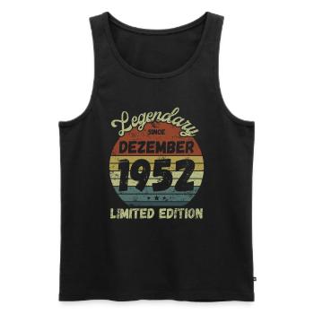 Legendary since Dezember 1952 - Geburtstag - Männer Premium Bio Tank Top - Schwarz - Vorne - Michal (187cm)