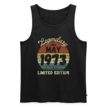 Legendary since May 1973 - Geburtstag - Männer Premium Bio Tank Top - Schwarz - Vorne - Michal (187cm)