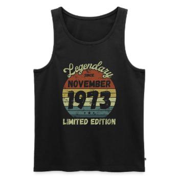 Legendary since November 1973 - Geburtstag - Männer Premium Bio Tank Top - Schwarz - Vorne - Michal (187cm)