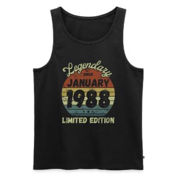 Legendary since January 1988 - Geburtstag - Männer Premium Bio Tank Top - Schwarz - Vorne - Michal (187cm)
