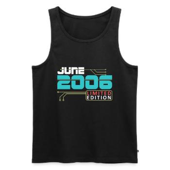 June 2006 - Geburtstag im Juni - Männer Premium Bio Tank Top - Schwarz - Vorne - Michal (187cm)