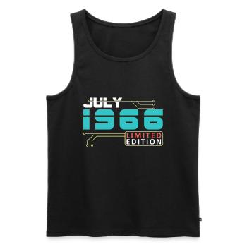 July 1966 - Geburtstag im Juli - Männer Premium Bio Tank Top - Schwarz - Vorne - Michal (187cm)