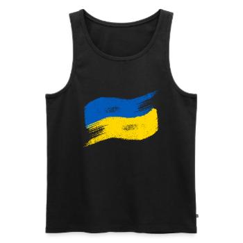 Ukraine Flagge - Männer Premium Bio Tank Top - Schwarz - Vorne - Michal (187cm)